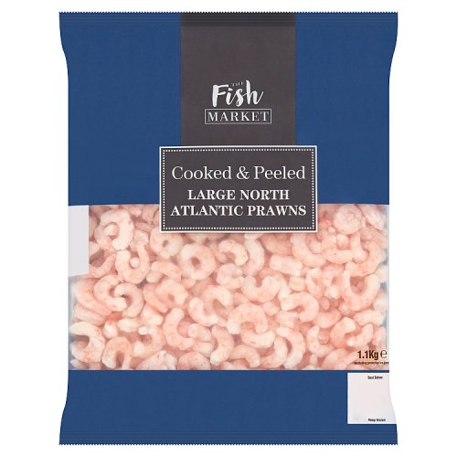 The Fish Market Cooked & Peeled Large North Atlantic Prawns 1.1kg