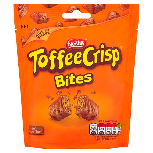 Toffee Crisp Bitesize Milk Chocolate Sharing Pouch 107g