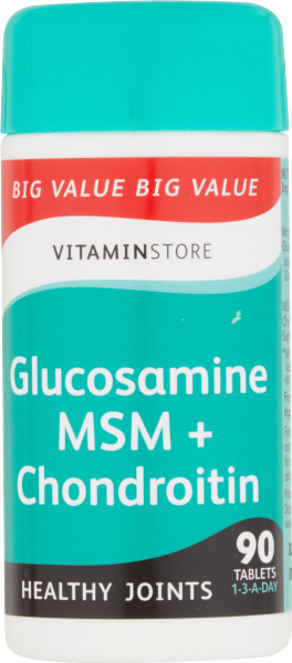 Vitamin Store Glucosamine MSM + Chondroitin Healthy Joints 1-3-A-Day 90 Tablets
