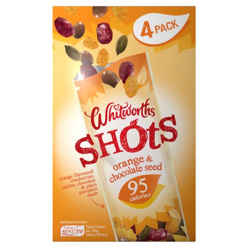 Whitworths Orange & Chocolate Seed Shots 4 x 25g